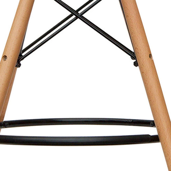 Homeroots 28" White And Brown Heavy Duty Plastic And Solid Wood Counter Height Bar Chair   520674