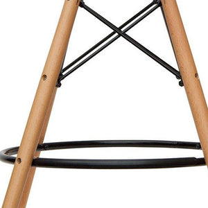 Homeroots 28" Clear And Brown Acrylic And Solid Wood Counter Height Bar Chair   520675