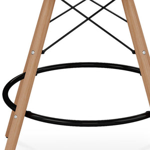 Homeroots 28" White And Brown Heavy Duty Plastic And Solid Wood Low Back Counter Height Bar Chair   520680