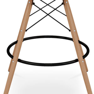 Homeroots 28" White And Brown Heavy Duty Plastic And Solid Wood Low Back Counter Height Bar Chair   520680