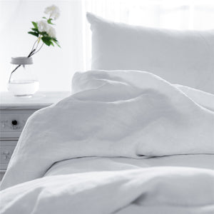 Homeroots Set Of Two White Linen King Pillowcases  Linen 520689