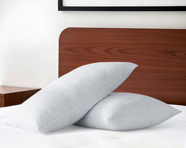 Homeroots Set Of Two White Linen King Pillowcases  Linen 520689