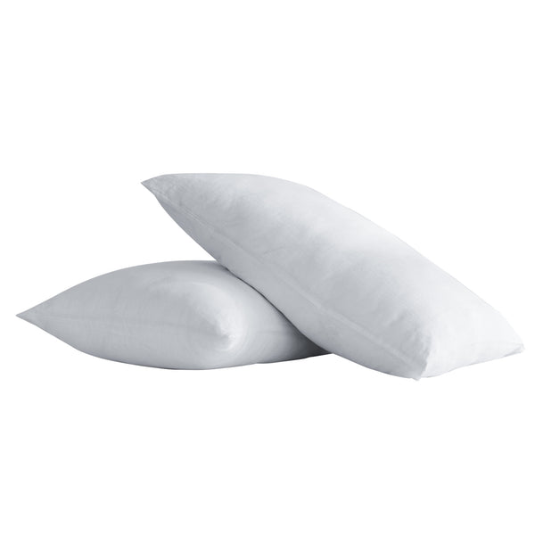 Homeroots Set Of Two White Linen King Pillowcases  Linen 520689