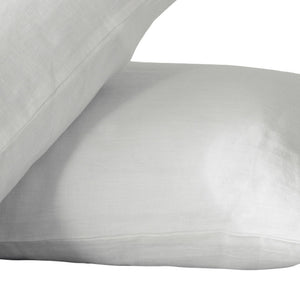 Homeroots Set Of Two Ivory Linen Pillowcases Soft White Linen 520690