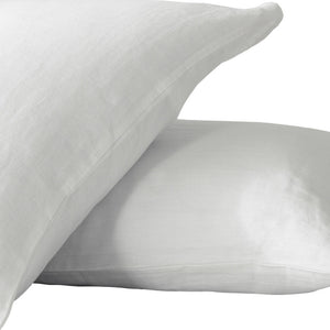 Homeroots Set Of Two Ivory Linen Pillowcases Soft White Linen 520690