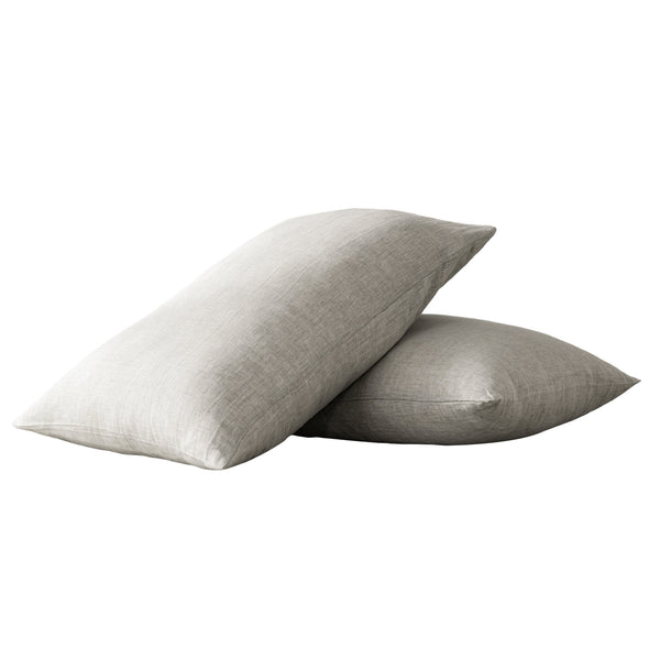 Homeroots Set Of Two Light Gray Linen Pillowcases Greige Linen 520691
