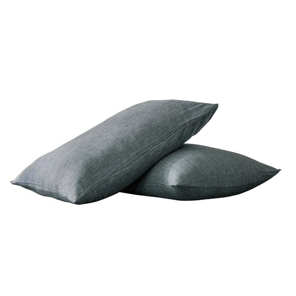 Homeroots Set Of Two Slate Gray Linen Pillowcases Iron Linen 520694