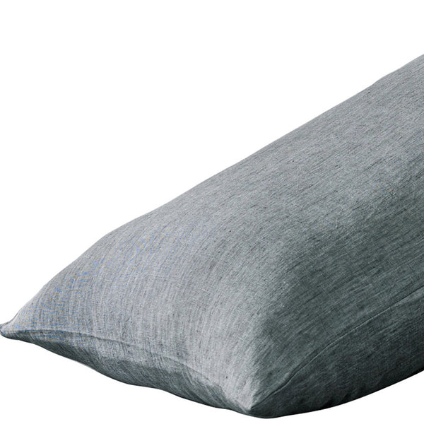 Homeroots Set Of Two Slate Gray Linen Pillowcases Iron Linen 520694