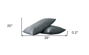 Homeroots Set Of Two Slate Gray Linen Pillowcases Iron Linen 520694