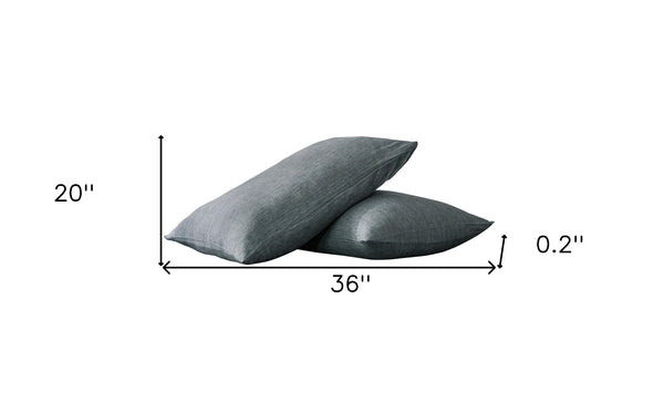 Homeroots Set Of Two Slate Gray Linen Pillowcases Iron Linen 520694