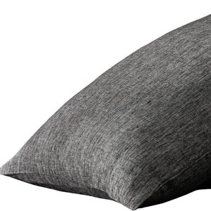 Homeroots Set Of Two Onyx Linen Pillowcases Onyx Linen 520695