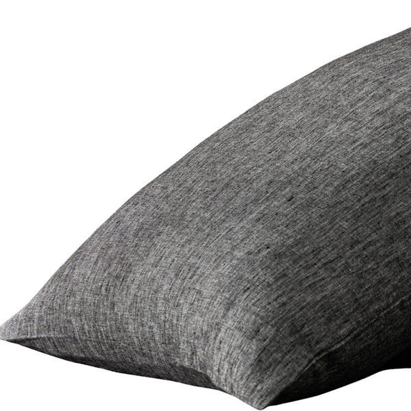 Homeroots Set Of Two Onyx Linen Pillowcases Onyx Linen 520695