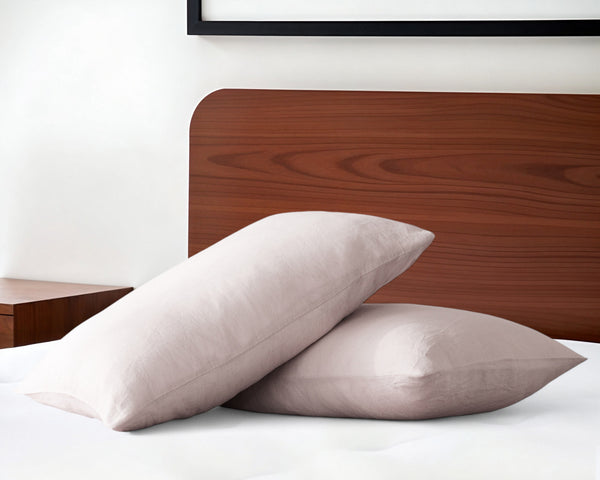 Homeroots Set Of Two Champagne Pink Linen Pillowcases Pink Linen 520696