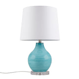 510 Design Maelle Coastal Blue Aqua Swirl Blown Glass Table Lamp FB153-1181 Aqua