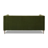 English Elm James 74" Modern Tuxedo Sofa, Olive Green Performance Velvet