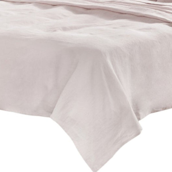 Homeroots Four Piece Champagne Pink Linen Sheet Set Pink Linen 520702