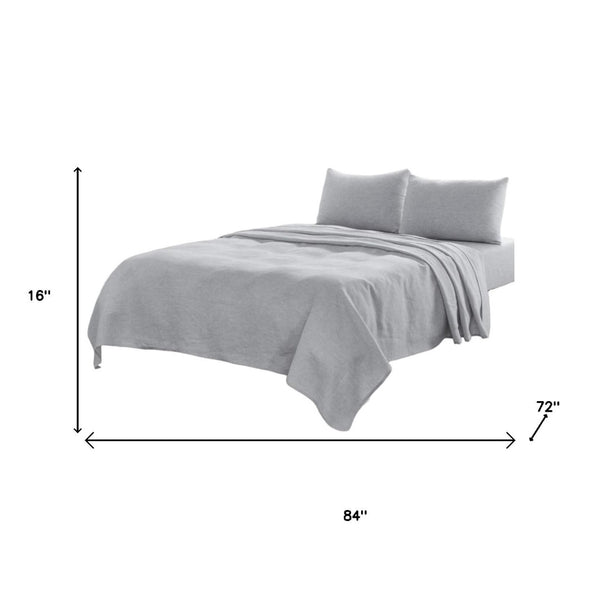 HomeRoots Four Piece Cloud Linen Sheet Set - Luxurious, Breathable, and Durable for Restorative Sleep Comfort 520707