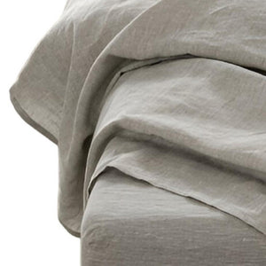HomeRoots Four Piece Linen Sheet Set - Luxurious Hotel Quality, Breathable Comfort, Ideal for Serene Bedrooms Greige 520711