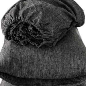 Homeroots Four Piece Onyx Linen Sheet Set Onyx Linen 520725