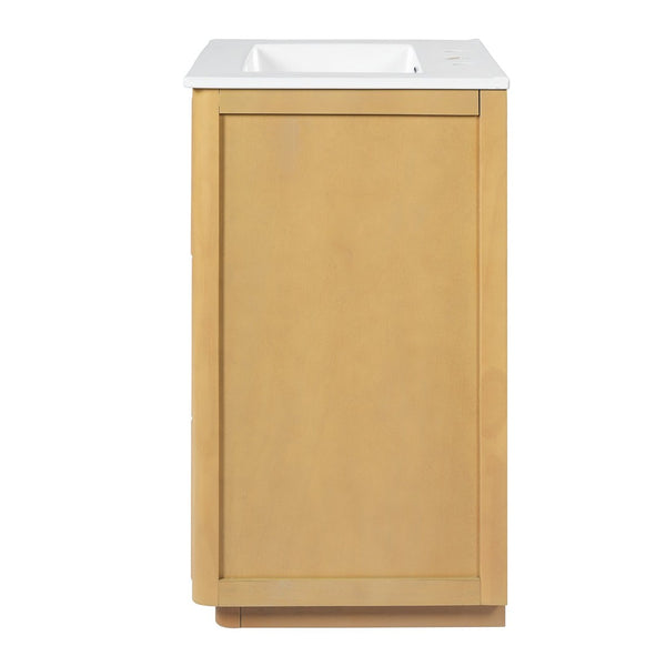 English Elm 24'' Vintage Bathroom Vanity with Ceramic Sink Soft Close Drawers Open Shelf N710P411251P