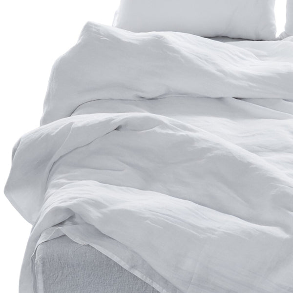 Homeroots Four Piece White Linen Queen Sheet Set White Linen 520730