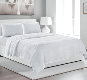 Homeroots Four Piece White Linen Queen Sheet Set White Linen 520730