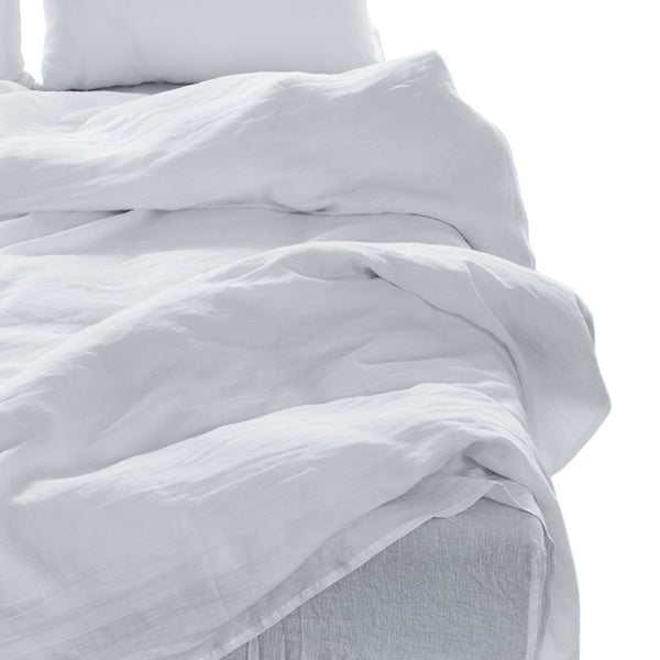 Homeroots Four Piece White Linen Sheet Set White Linen 520732