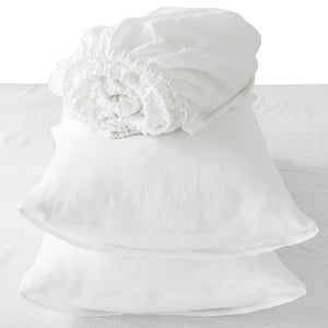 HomeRoots Four Piece Ivory Linen Sheet Set - Luxurious, Breathable Bedding for Ultimate Comfort & Style 520734