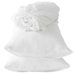 HomeRoots Four Piece Ivory Linen Sheet Set - Luxurious, Breathable Bedding for Ultimate Comfort & Style 520734