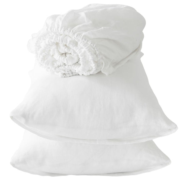 HomeRoots Four Piece Ivory Linen Sheet Set - Luxurious, Breathable Bedding for Ultimate Comfort & Style 520734