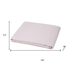 HomeRoots Light Linen Twin Flat Sheet - Luxuriously Soft, Breathable Comfort for a Relaxed, Stylish Bedroom Pink 520738