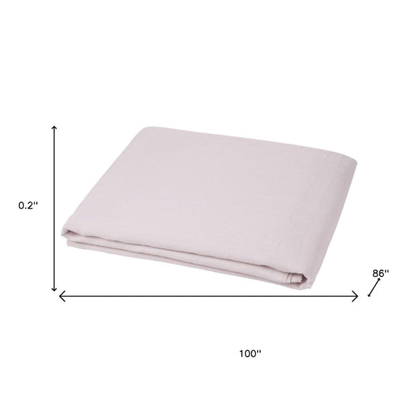 HomeRoots Light Linen Twin Flat Sheet - Luxuriously Soft, Breathable Comfort for a Relaxed, Stylish Bedroom Pink 520738