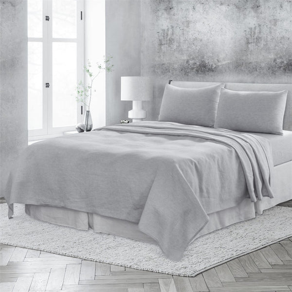HomeRoots Light Linen Twin Flat Sheet - Luxuriously Soft, Breathable Comfort for a Relaxed, Stylish Bedroom Cloud 520741