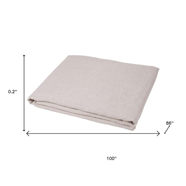 HomeRoots Light Linen Twin Flat Sheet - Luxuriously Soft, Breathable Comfort for a Relaxed, Stylish Bedroom Greige 520744