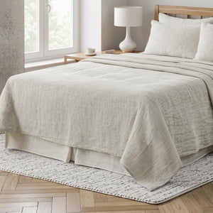 HomeRoots Light Linen King Flat Sheet - Premium Breathable Fabric for Ultimate Comfort and Everyday Luxury Greige 520746
