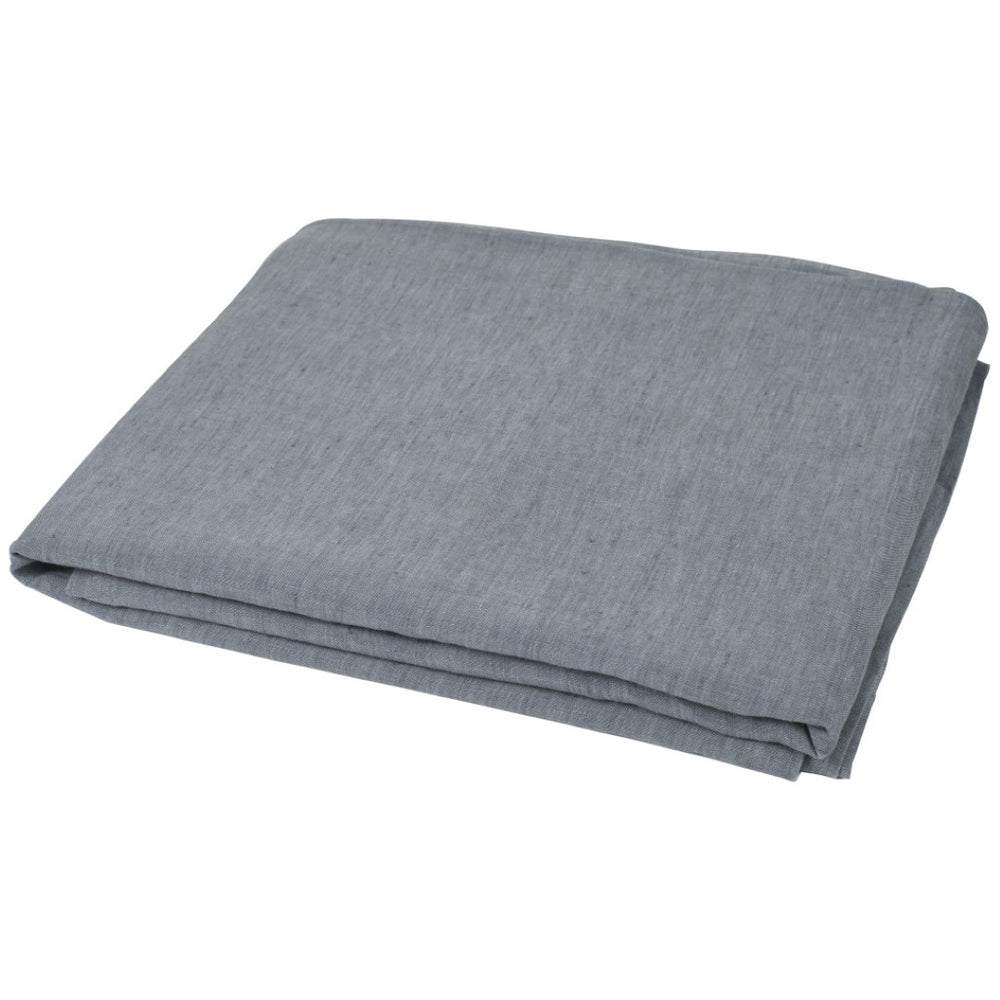 HomeRoots Slate Gray Linen Twin Flat Sheet - Soft, Breathable, and Moisture-Wicking for Ultimate Comfort 520747