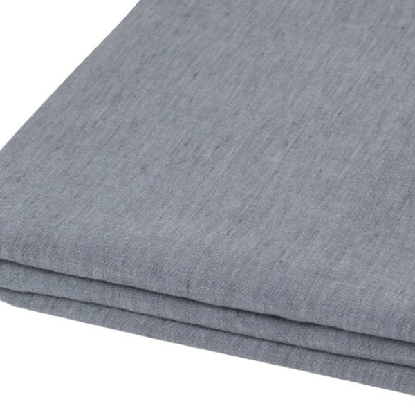 HomeRoots Slate Gray Linen Twin Flat Sheet - Soft, Breathable, and Moisture-Wicking for Ultimate Comfort 520747