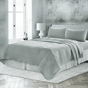 HomeRoots Light Linen Twin Flat Sheet - Luxuriously Soft, Breathable Comfort for a Relaxed, Stylish Bedroom Sea Glass 520750