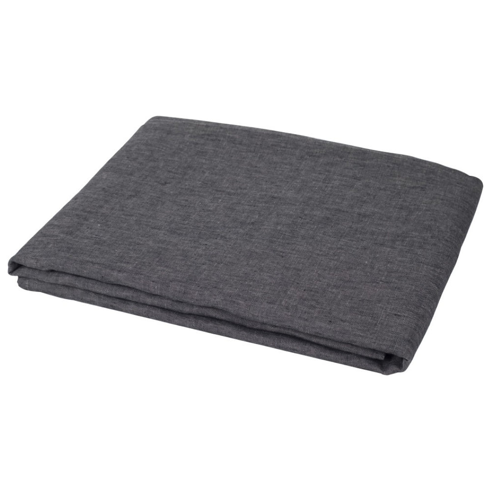 HomeRoots Onyx Twin Flat Sheet - Luxurious Breathable Linen, Soft Texture, Moisture-Wicking, Stylish Bedding Essentials 520753