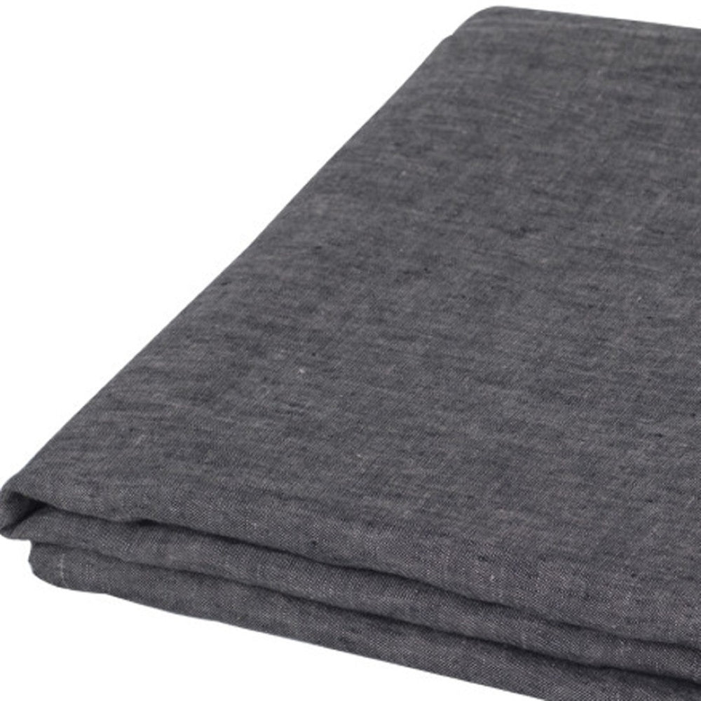 HomeRoots Onyx Twin Flat Sheet - Luxurious Breathable Linen, Soft Texture, Moisture-Wicking, Stylish Bedding Essentials 520753