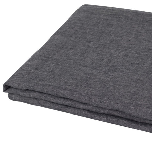 HomeRoots Onyx Twin Flat Sheet - Luxurious Breathable Linen, Soft Texture, Moisture-Wicking, Stylish Bedding Essentials 520753