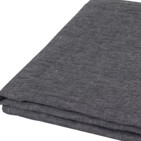 HomeRoots Light Linen Full Double Flat Sheet - Luxuriously Soft, Breathable Comfort for a Stylish Sleep Experience Onyx 520754