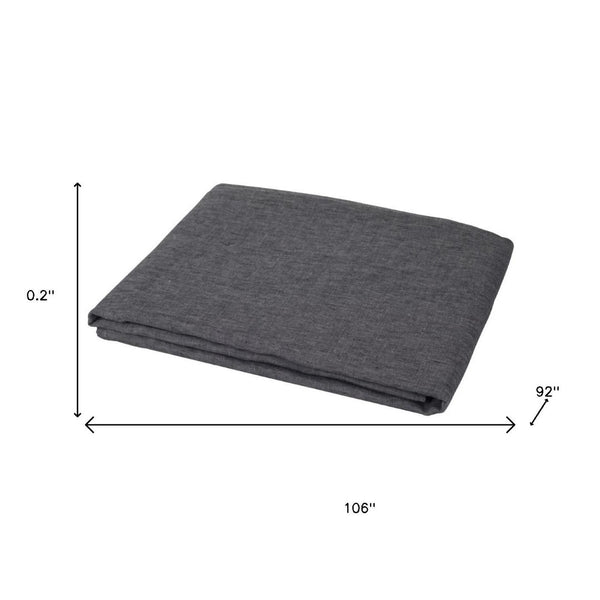 HomeRoots Light Linen Full Double Flat Sheet - Luxuriously Soft, Breathable Comfort for a Stylish Sleep Experience Onyx 520754