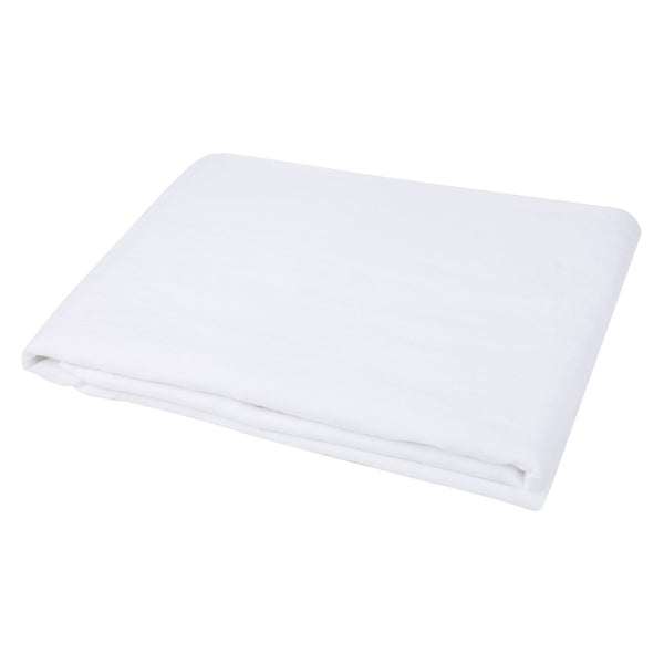 HomeRoots Light Linen Twin Flat Sheet - Luxuriously Soft, Breathable Comfort for a Relaxed, Stylish Bedroom White 520756