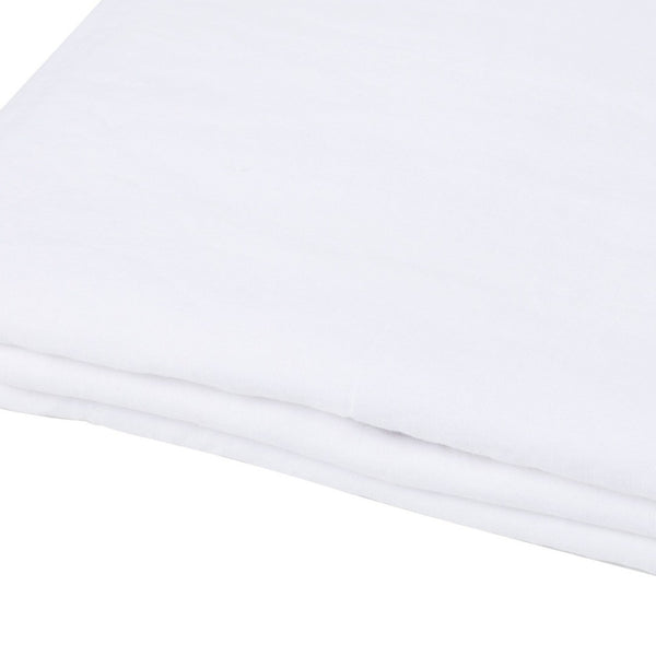 HomeRoots Light Linen Twin Flat Sheet - Luxuriously Soft, Breathable Comfort for a Relaxed, Stylish Bedroom White 520756