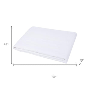 HomeRoots Light Linen Twin Flat Sheet - Luxuriously Soft, Breathable Comfort for a Relaxed, Stylish Bedroom White 520756