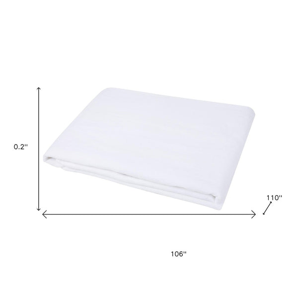 HomeRoots White Linen King Flat Sheet - Luxurious, Breathable Comfort for a Cool, Polished Sleep Experience 520758