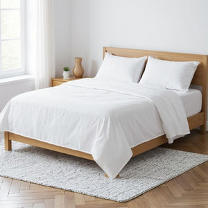 HomeRoots White Linen King Flat Sheet - Luxurious, Breathable Comfort for a Cool, Polished Sleep Experience 520758