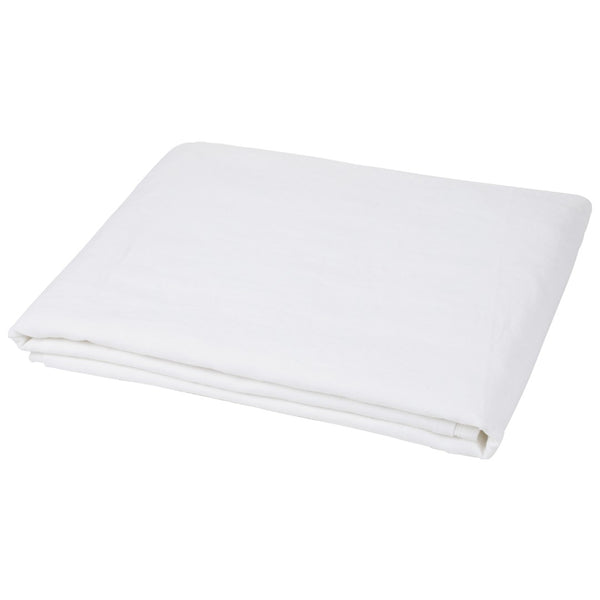 HomeRoots Light Linen Twin Flat Sheet - Luxuriously Soft, Breathable Comfort for a Relaxed, Stylish Bedroom Soft White 520759