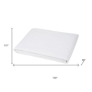 HomeRoots Light Linen Twin Flat Sheet - Luxuriously Soft, Breathable Comfort for a Relaxed, Stylish Bedroom Soft White 520759